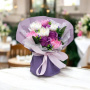 Bouquet of white and purple chrysanthemums with roses “Surprise” - 1