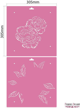 Multilayer stencil, multipurpose, (30.5*30.5cm), Roses, #211 - 2