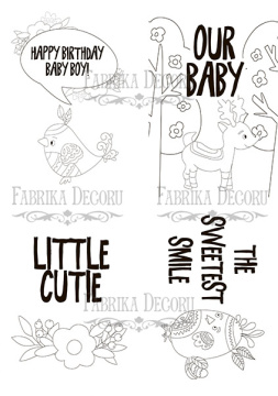 Set of 8pcs 10х15cm for coloring and creating greeting cards Scandi Baby Boy EN - 2