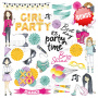 Doppelseitiges Scrapbooking-Papierset Party Girl 20 cm x 20 cm, 10 Blätter