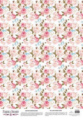 deco vellum colored sheet roses background, a3 (11,7" х 16,5")