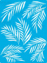 Stencil reusable, 15x20cm Palm leaves, #390