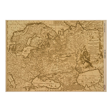 Arkusz kraft papieru z wzorem Maps of the seas and continents #10, 42x29,7 cm