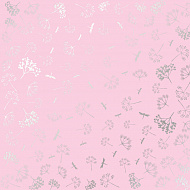 лист односторонней бумаги с фольгированием silver dill pink 30,5х30,5 см