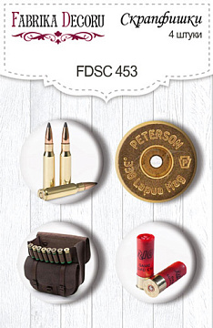 Set mit 4 Flair-Knöpfen zum Scrapbooking im Militärstil #453