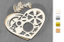 Mega shaker dimension set, 15cm x 15cm, Figured frame Heart with Gears