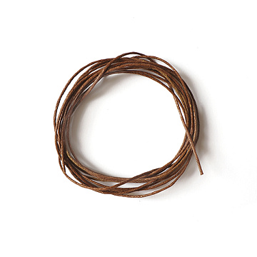 Round wax cord, d=1mm, color Brown