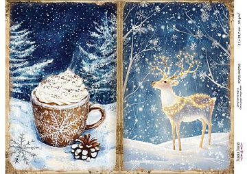 Decoupage card «Christmas Tale» #000793, 21cm x 29,7cm