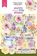 Set of die cuts Happy mouse day. Flowers, 76 pcs