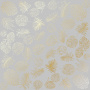 Blatt aus einseitigem Papier mit Goldfolienprägung, Muster Golden Tropical Leaves Grey, 12"x12"