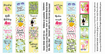 Set of stripes with pictures for decoration  "Tropical paradise"
