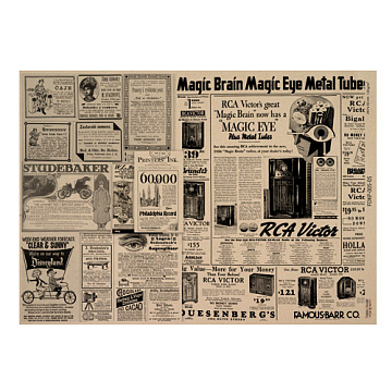 Arkusz kraft papieru z wzorem Newspaper advertisement #05, 42x29,7 cm