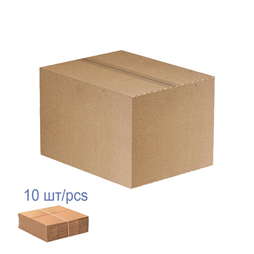Cardboard box for packaging, 10 pcs set, 3 layers, brown, 450 х 355 х 325 mm