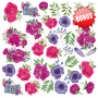 Double-sided scrapbooking paper set Mind Flowers 8"x8" 10 sheets - 10
