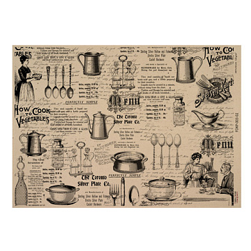 Kraft paper sheet Vintage women's world #02, 16,5’’x11,5’’ 