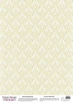 Deco Pergament farbiges Blatt Damask Olive, A3 (11,7" х 16,5")