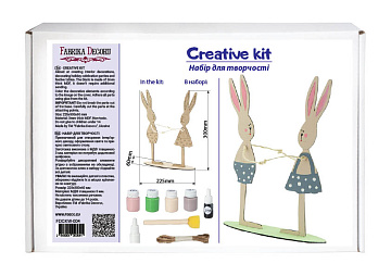 DIY wooden coloring set, desk composition "Bunnies", #004