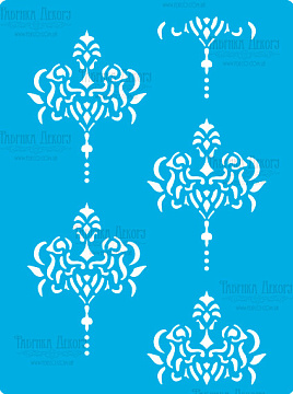 Stencil reusable, 15x20cm "Damascus pattern", #344