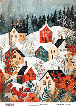 Decoupage card «Christmas Tale» #000751, 21cm x 29,7cm