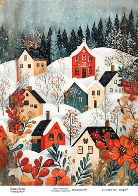 декупажная карта «рождественская сказка» #000751, 21см x 29,7см фабрика декору