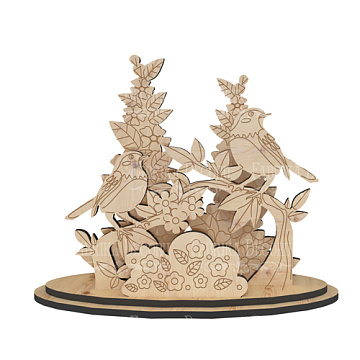Plywood blank #385 Love birds #2
