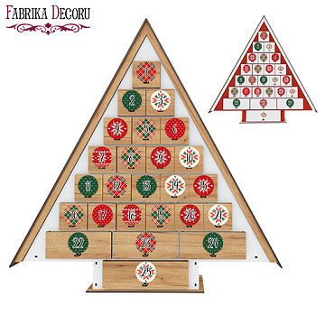 Advent calendar Christmas tree for 25 days with stickers numbers, DIY