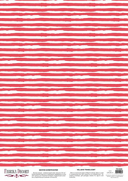 Deco vellum colored sheet Red and white stripes, A3 (11,7" х 16,5")