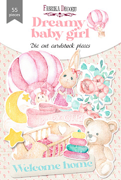 Set of die cuts Dreamy baby girl, 55 pcs