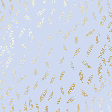 лист односторонней бумаги с фольгированием, дизайн golden feather purple, 30,5см х 30,5см