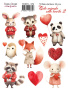 Набор наклеек (стикеров) 10 шт, Cute animals with hearts 2, #379