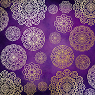 лист односторонней бумаги с фольгированием golden napkins, color violet aquarelle 30,5х30,5 см