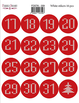 Set of stickers 16 pcs Christmas mood #359