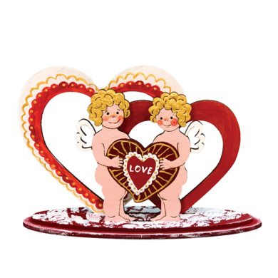 diy wooden coloring set, desk composition "cupids with hearts", #042 - 2