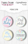 Set mit 4 Flair-Buttons zum Scrapbooking von „Puffy Fluffy Girl“ EN #276