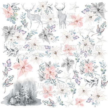 Sheet of images for cutting. Collection "Winter melody"