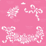 Stencil for decoration XL size (30*30cm), Roses with ribbon #022
