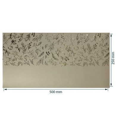 отрез кожзама с тиснением золотой фольгой, дизайн golden branches, color beige, 50см х 25см - 2