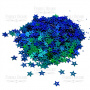 Sequins Stars, green with blue with nacre, #123 - 0