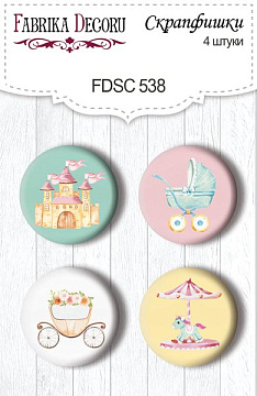 Set of 4pcs flair buttons for scrabooking My cute Baby elephant girl #538