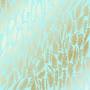 Sheet of single-sided paper with gold foil embossing, pattern Golden Fern, color Turquoisei