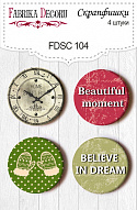 Set of 4pcs flair buttons for scrabooking #104