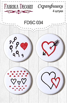 Set of 4pcs flair buttons for scrabooking #034