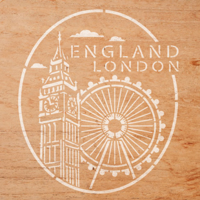 трафарет многоразовый xl (30х30см), лондон #031 фабрика декору - 2 трафарет многоразовый xl (30х30см), лондон #031 фабрика декору - 2