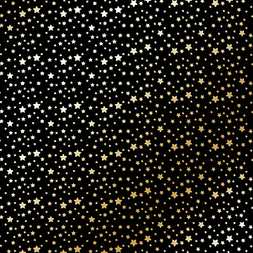 Arkusz papieru jednostronnego wytłaczanego złotą folią, wzór "Złote Gwiazdki Czarna", 30,5x30,5cm 