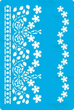 Stencil for crafts 15x20cm "Flower borders 1" #265