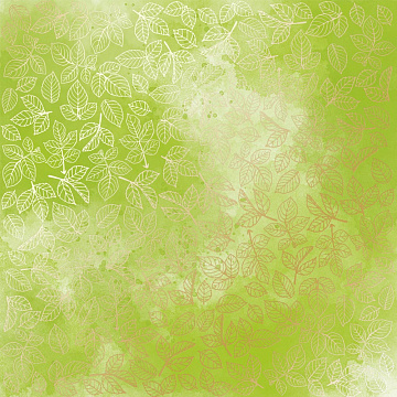 Blatt aus einseitigem Papier mit Goldfolienprägung, Muster „Goldene Rosenblätter“, Farbe Hellgrün Aquarell