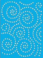 Stencil reusable, 15 cm x 20 cm Swirl dots, #450
