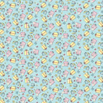 Sheet of single-sided paper for scrapbooking Bunny birhtday party #12-01 12"x12"