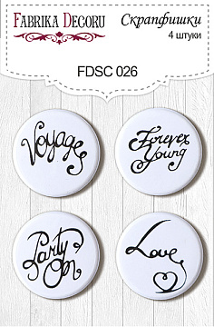 Set of 4pcs flair buttons for scrabooking #026