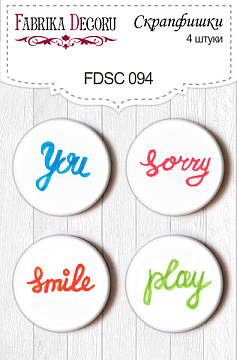 Set of 4pcs flair buttons for scrabooking #094